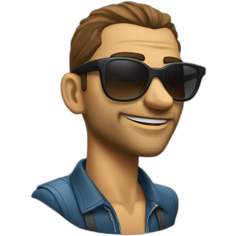 Un chacal avec des lunettes emoji