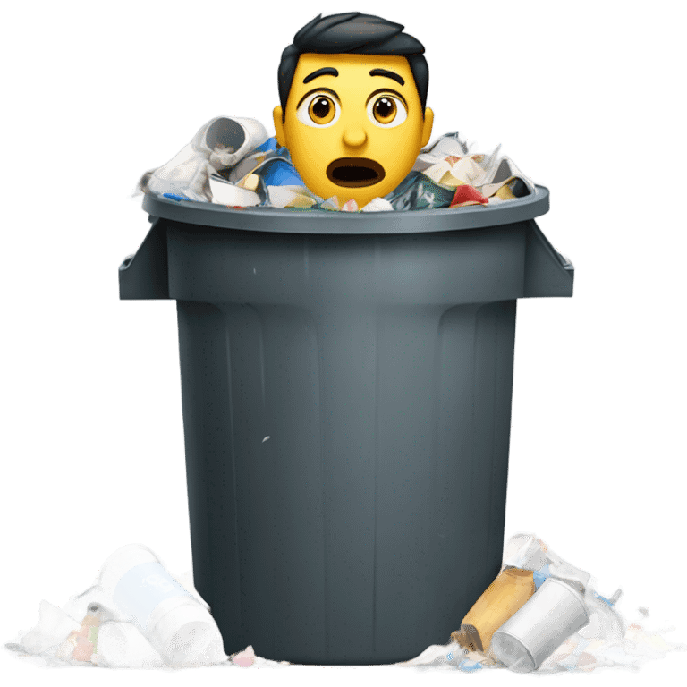 A man who was thrown into a rubbish bin emoji