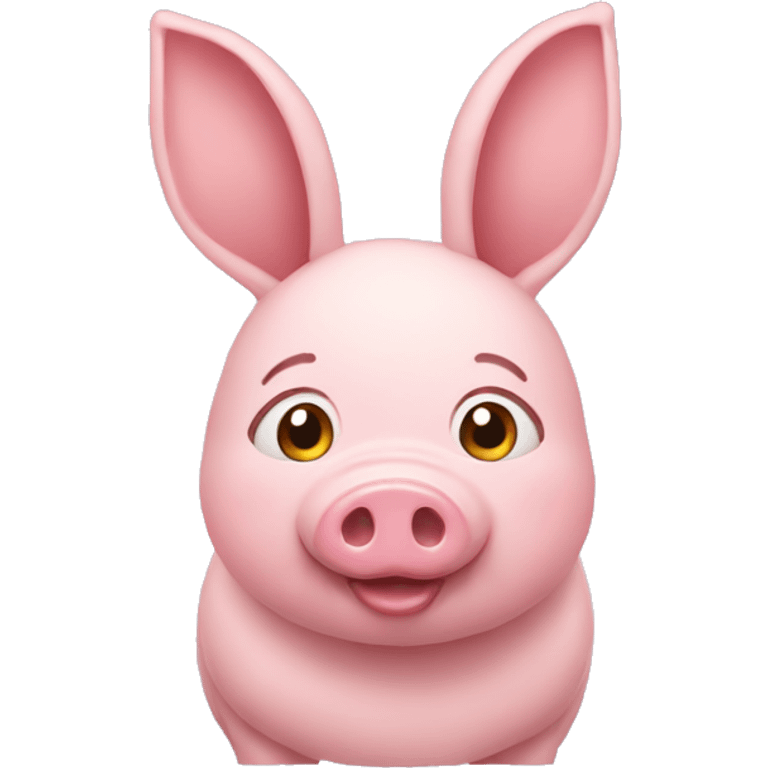 Pig wearing bunny ears  emoji