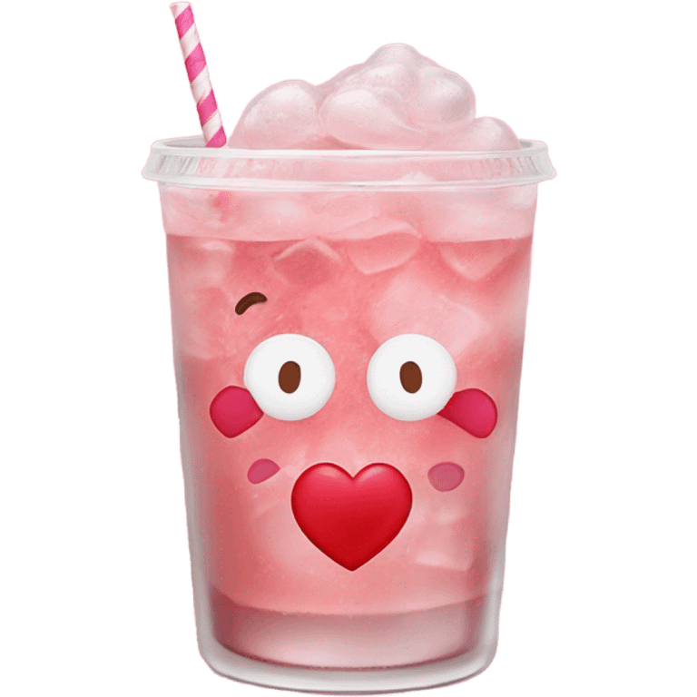 valentines themed iced americao emoji