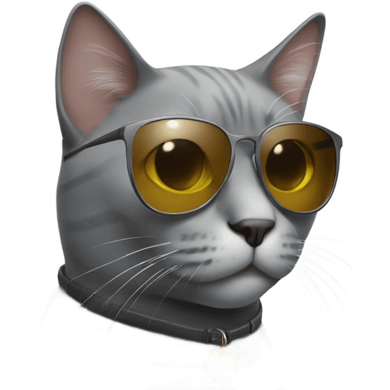 Grey Cat with sunglasses emoji