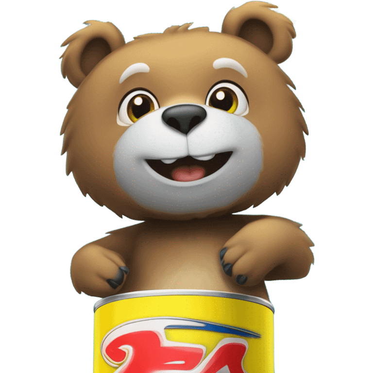 Blueberry Bear on an Energy Drinkscan emoji