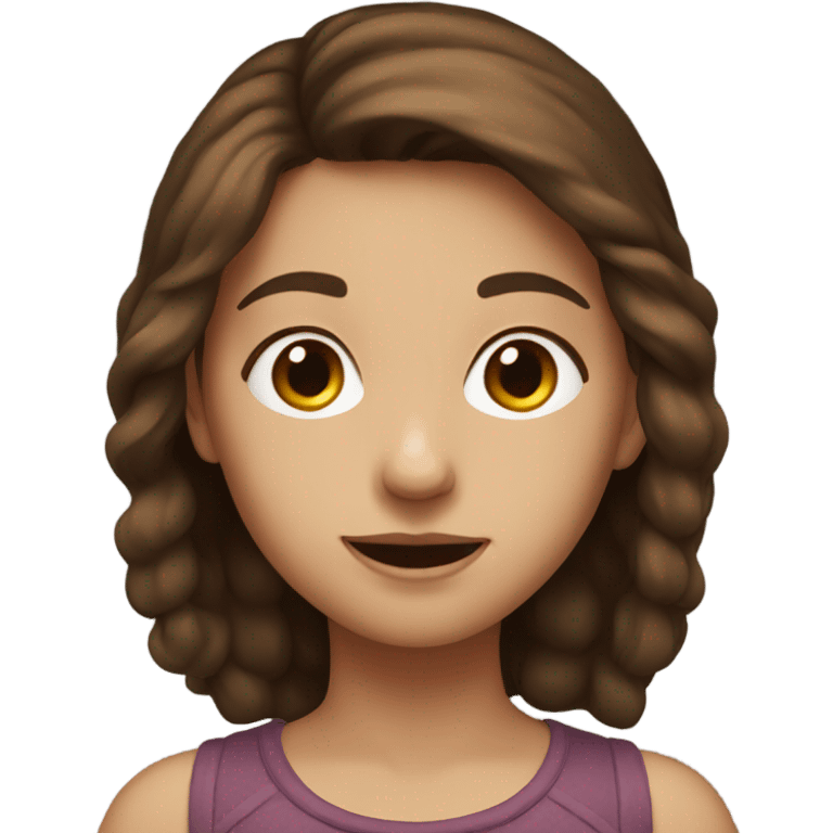 brown haired girl portrait emoji