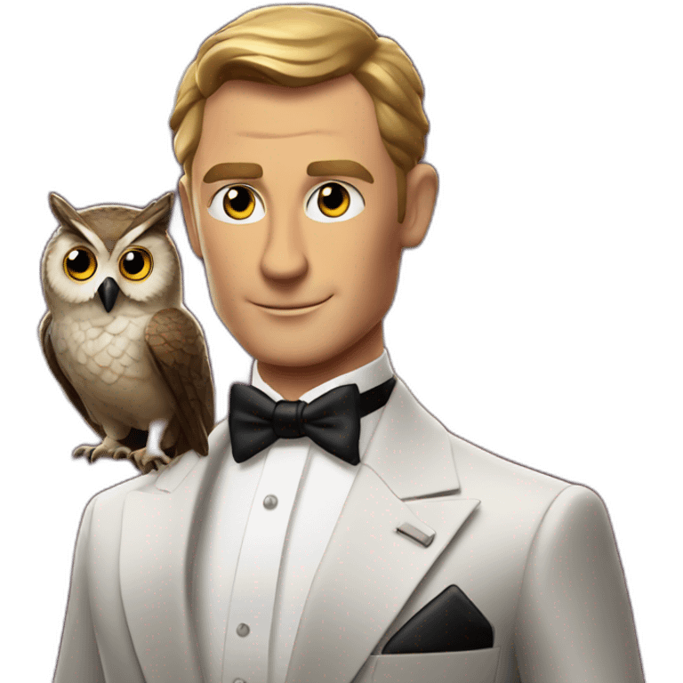 James Bond in a casino with an owl emoji