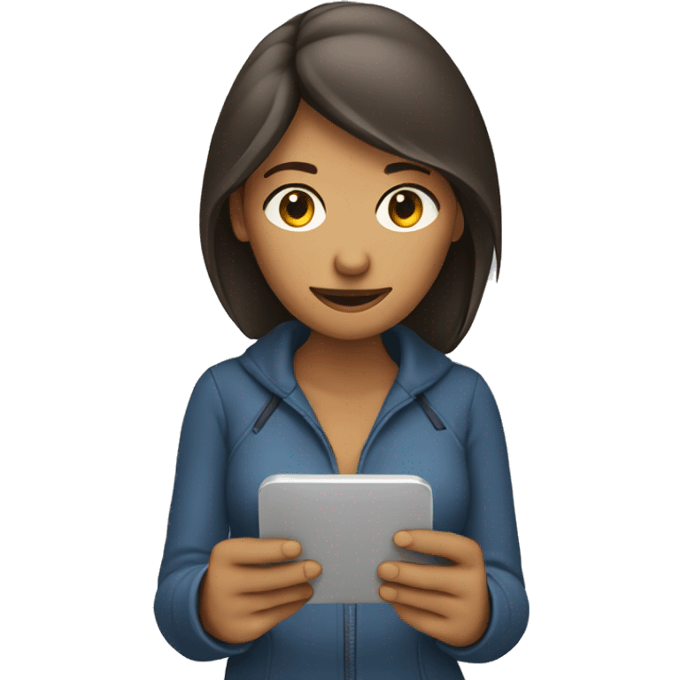 lonely woman texting on phone emoji