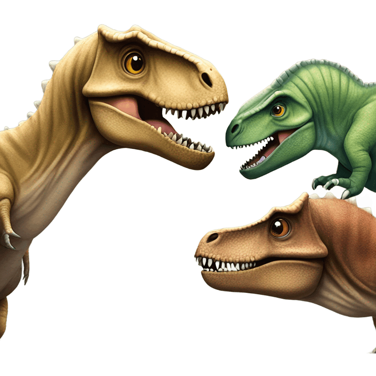 Kissing dinosaurs emoji