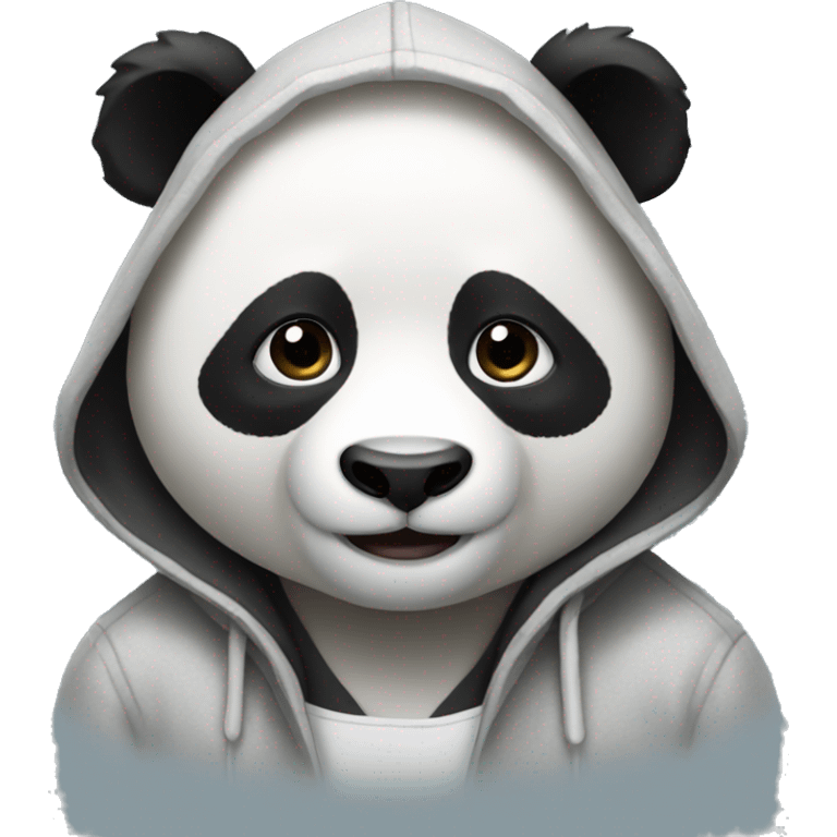 Panda wearing a hoodie emoji