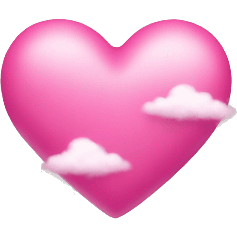 Pink heart surrounded with clouds emoji