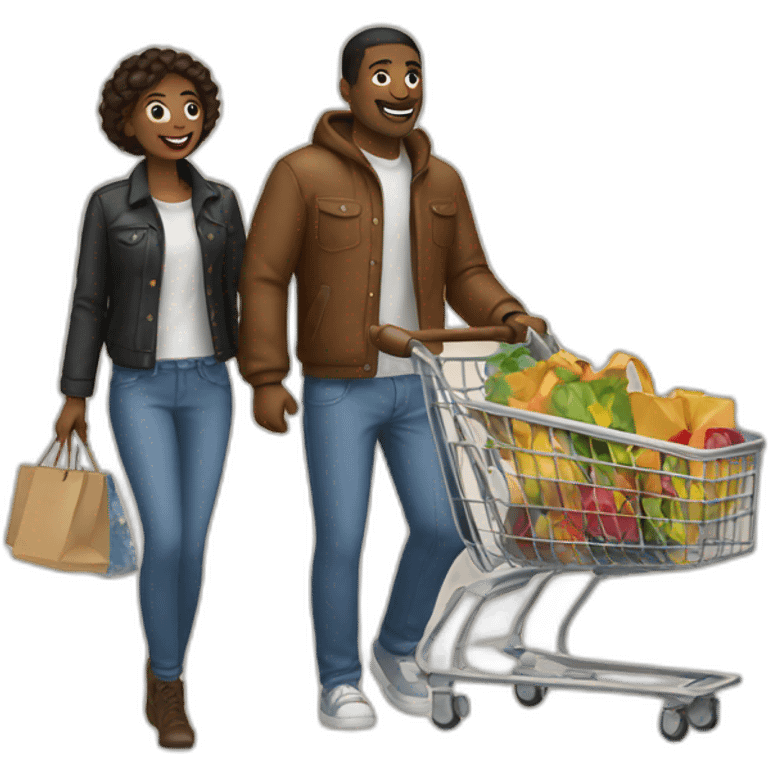 couple shopping together emoji