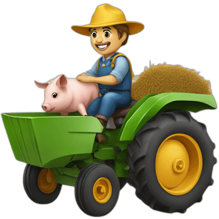 Agriculteurs sur un cochons emoji