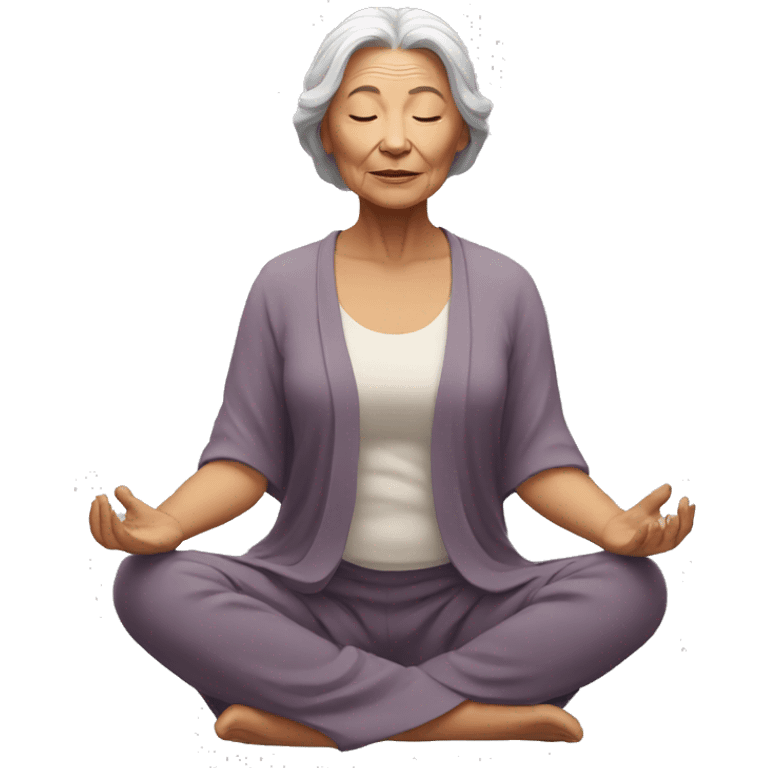 meditating elder lady emoji