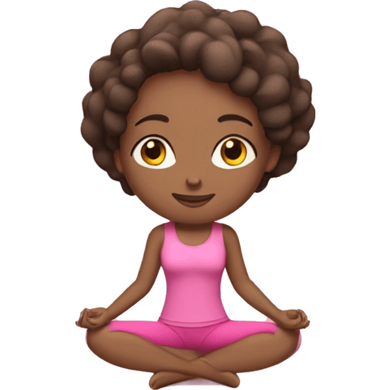 brunette yoga girl pink clothes emoji