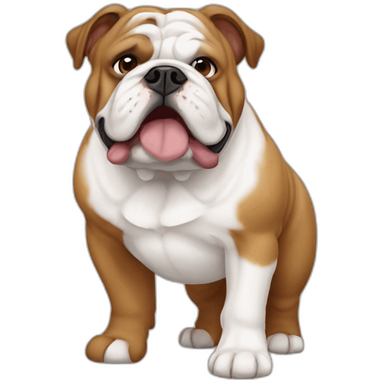 white and brown fat english bulldog emoji