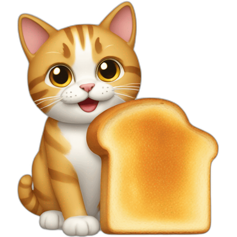 A cat with a tost in the left hand emoji