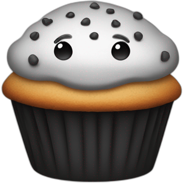 Muffin black and white emoji