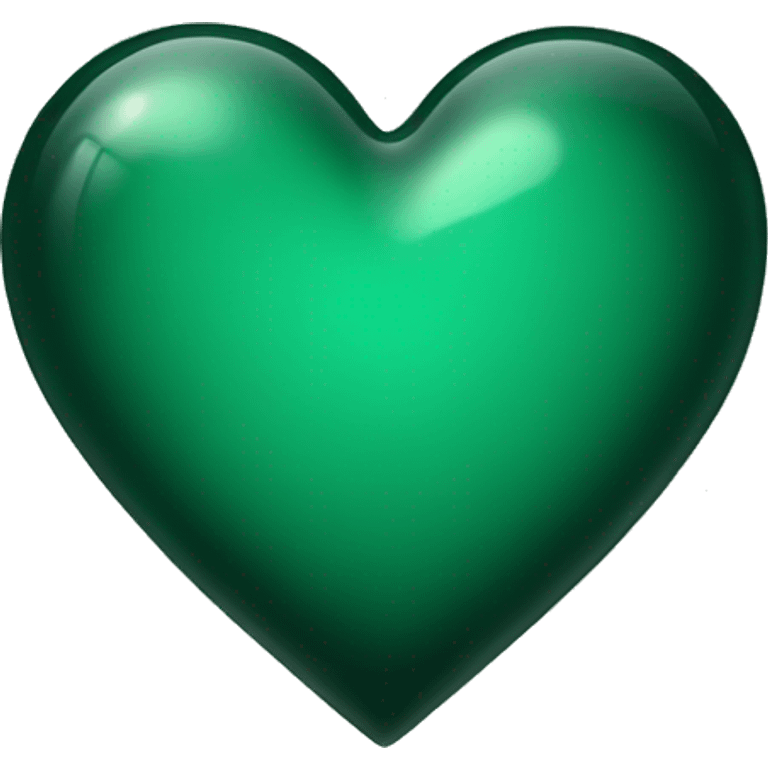 Dark green glass heart  emoji