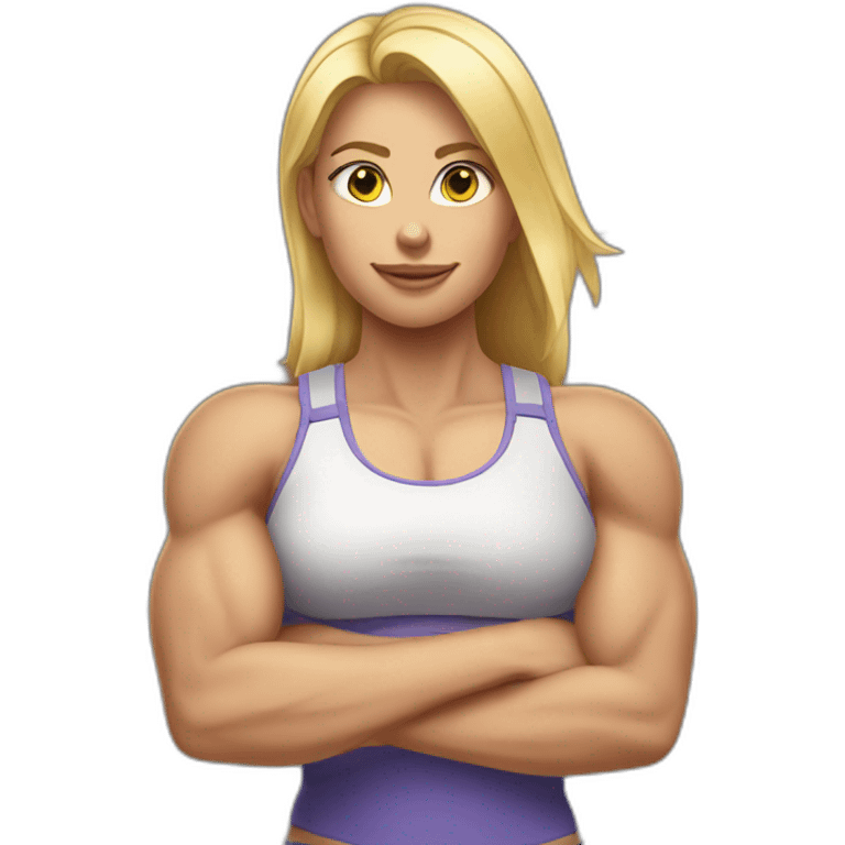 Strong muscle arm blonde girl emoji