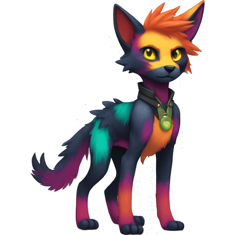 Edgy colorful anthro fursona Fakemon emoji