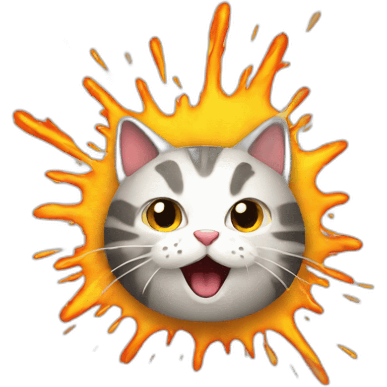 Exploding kitten emoji