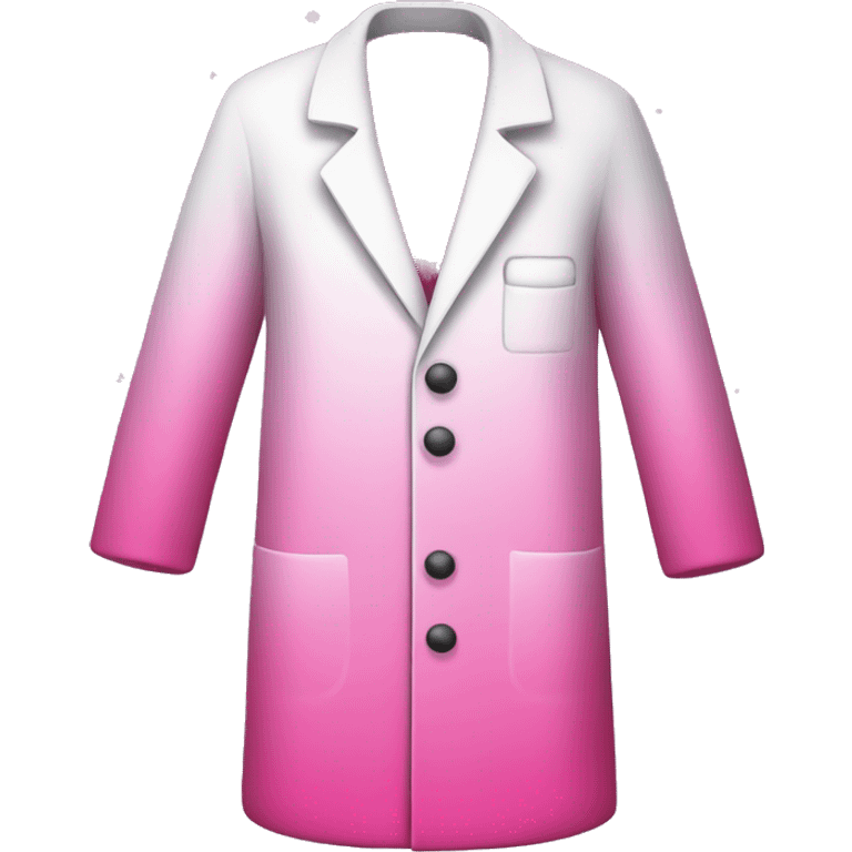 Pink ombre lab coat with glitter emoji