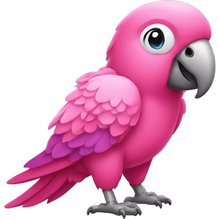 Cute pink parrot emoji