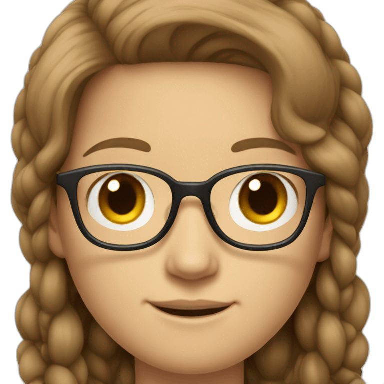 Tim cook with a brown hair Korean girl with eyeglasses emoji