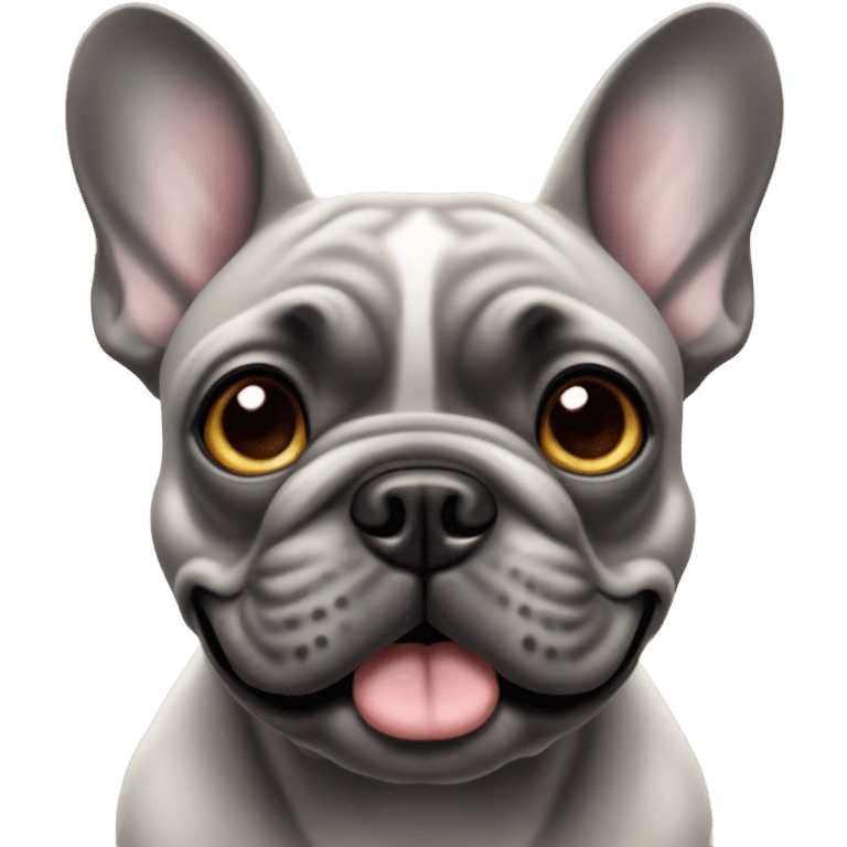 A stupid Gray French bulldog emoji