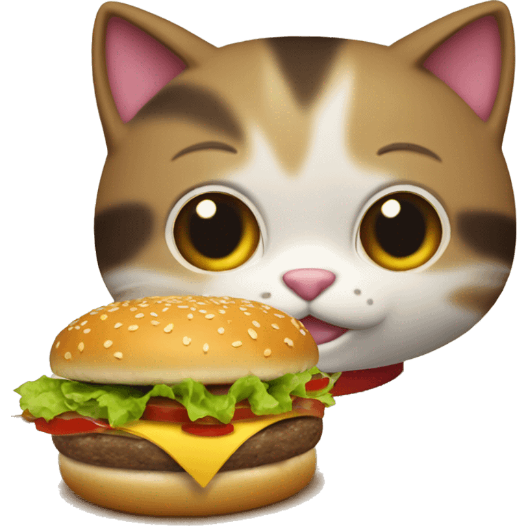 Gato comiendo hamburguesa emoji