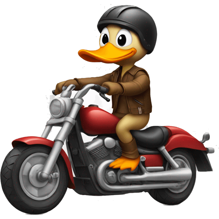 Duck riding a motorcycle  emoji