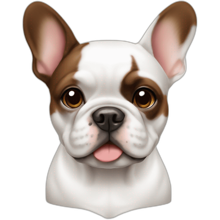 white and brown french bulldog emoji