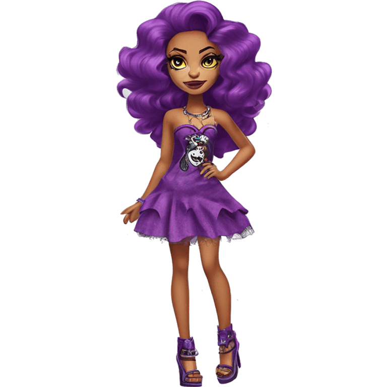 Monster high clawdeen wolf dressed in a skims dress with no shoes emoji