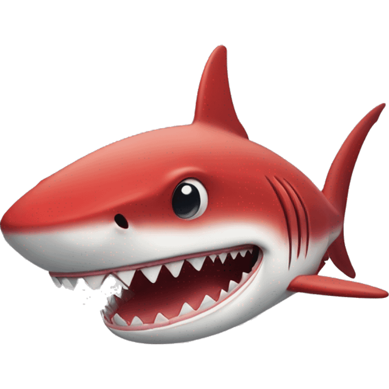 Red shark with big teeths  emoji