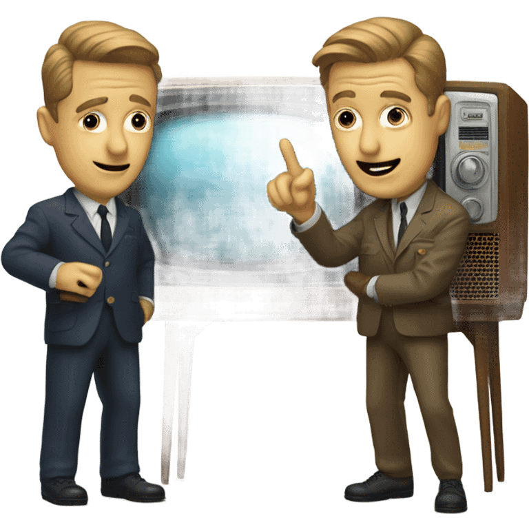 two detectives the screen of a vintage TV set emoji