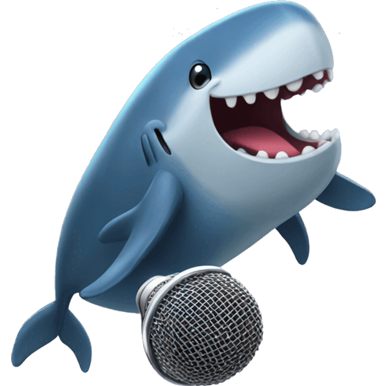 humpback whale singing on a microphone emoji