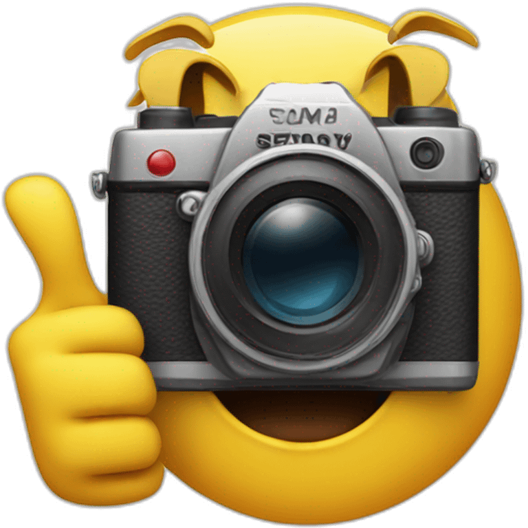 a camera character with thumbs up emoji