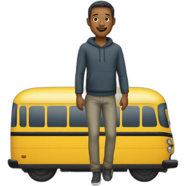 man below a bus emoji