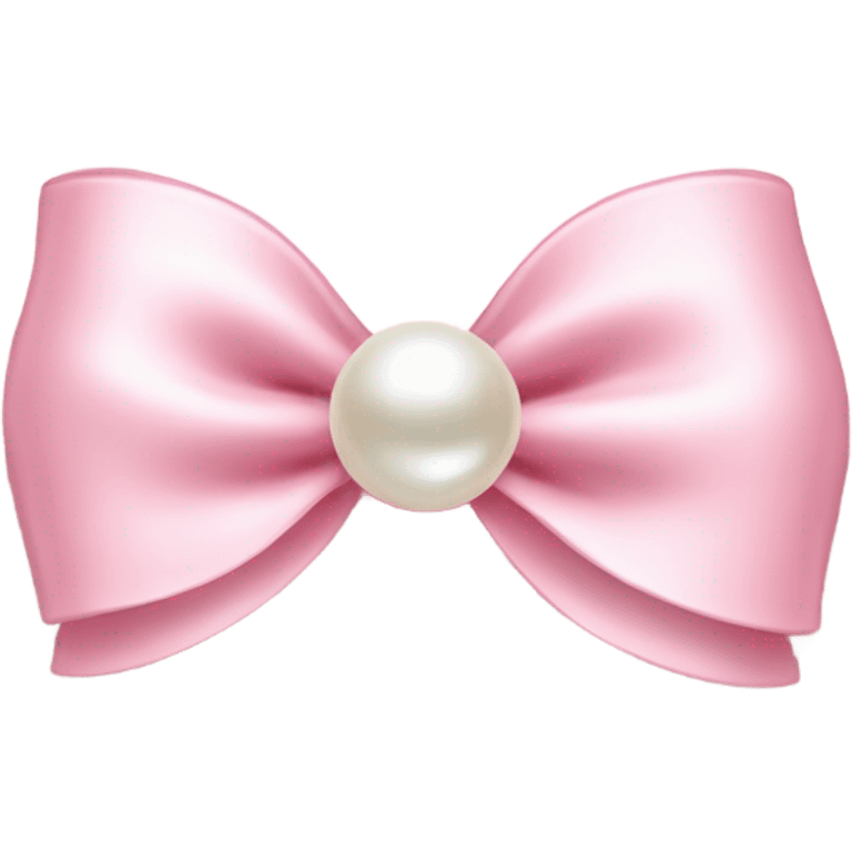 light pink bow on light pink bow with pearl  emoji