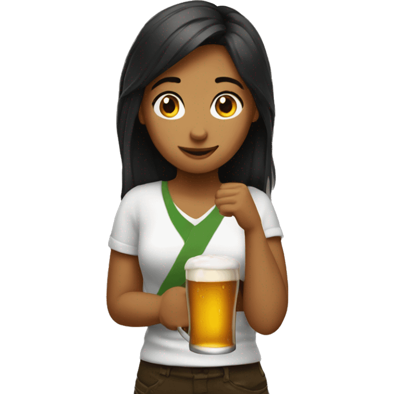  girl with beer emoji