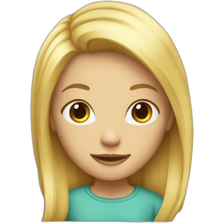 blond girl w emoji