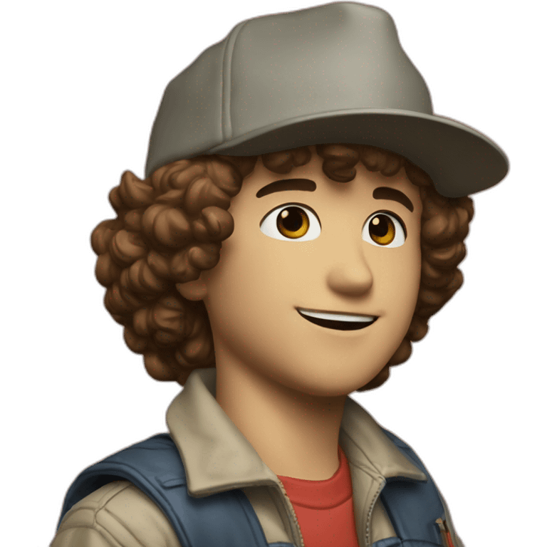 Dustin de StrangerThings qui sourit emoji