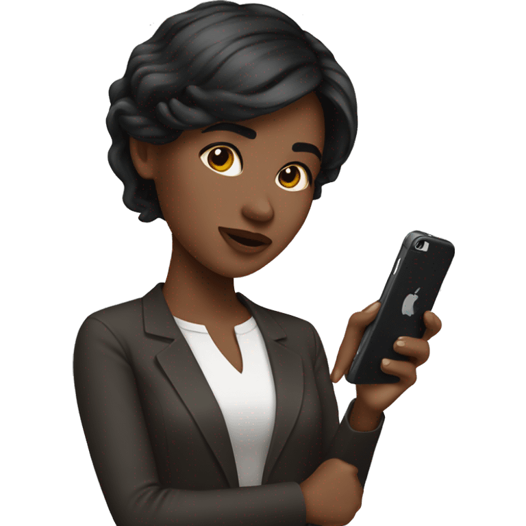 MARKETING GIRL WITH DARK SHORT HAIR AS HOLD IPHONE emoji