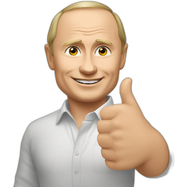 Putin shows thumbs up emoji