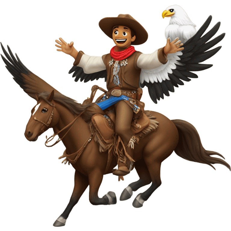 Cowboy riding eagle emoji