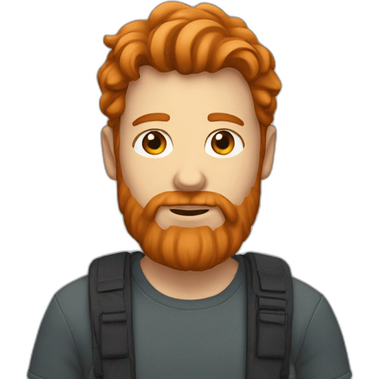 Man with long ginger hair and a scruffy ginger beard emoji