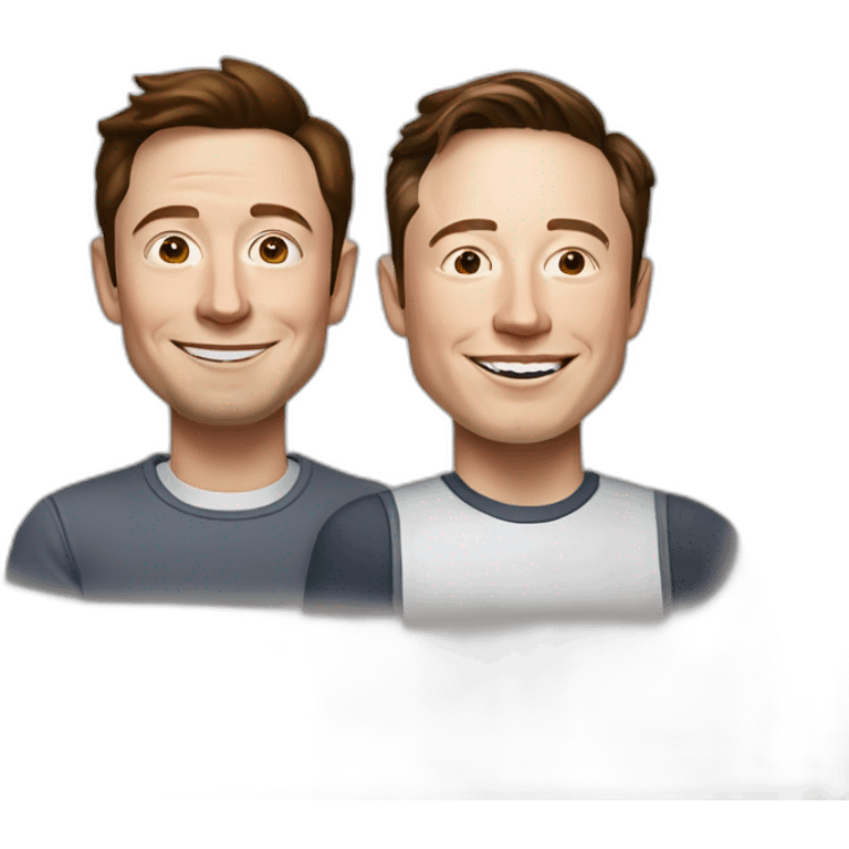 zuckerburg and elon musk kisisng emoji