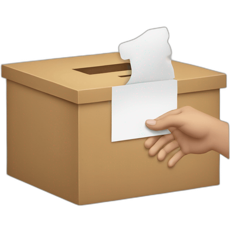 hand placing vote inside box emoji