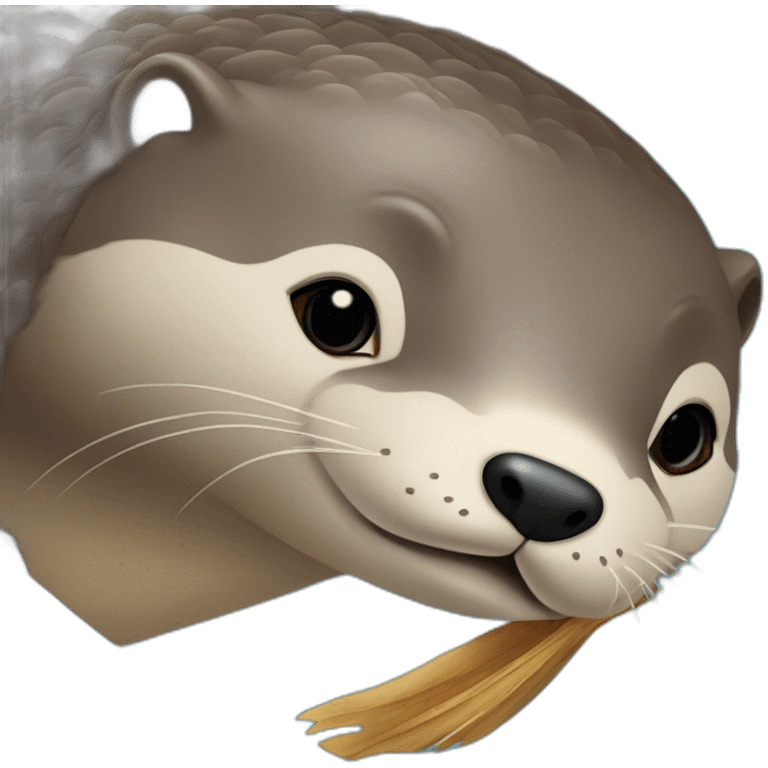 Loutre sur un dauphin emoji