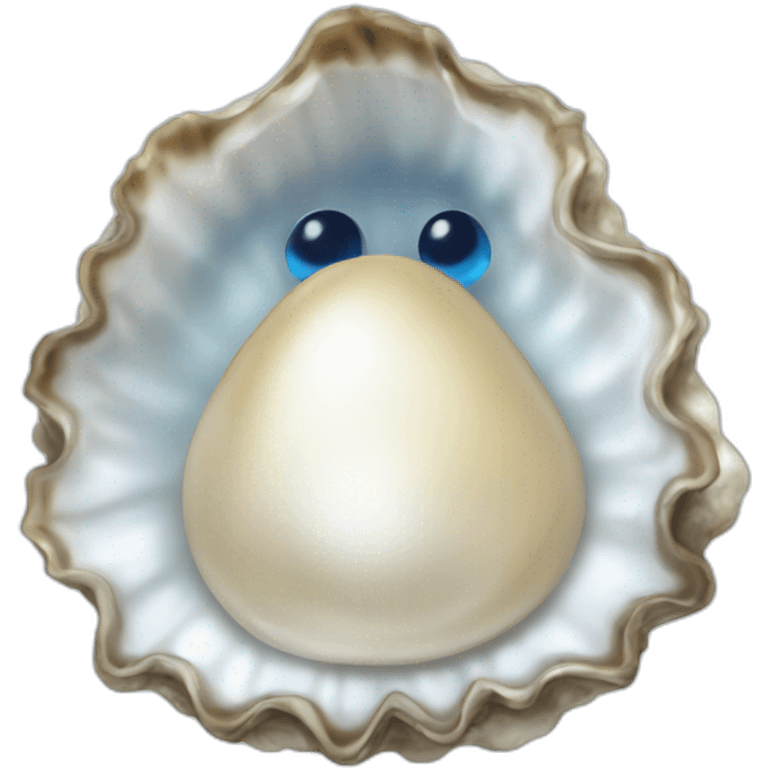 oyster with blue eye instead of pearl emoji