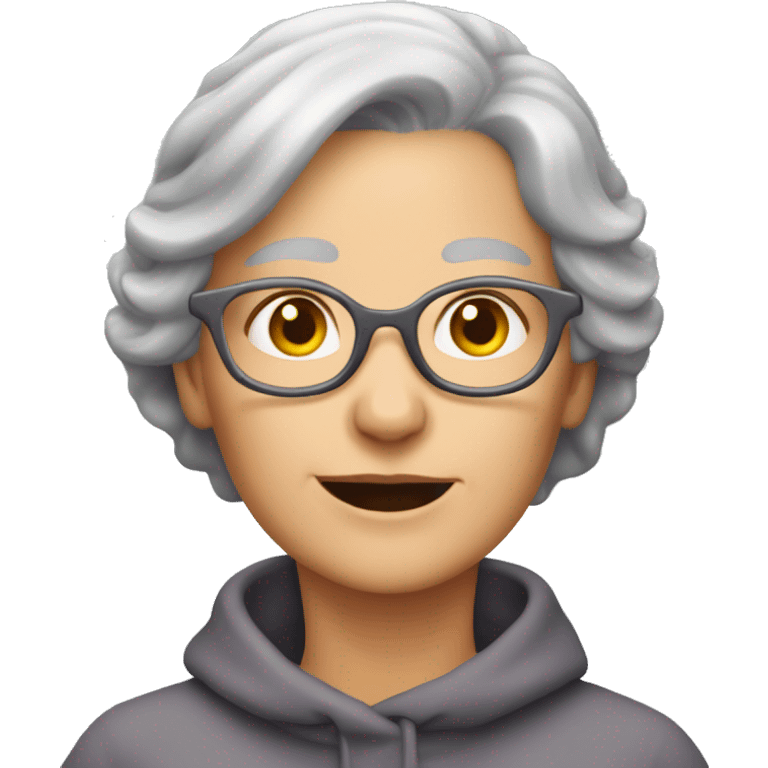 Grey haired lady aged 55 76 kg emoji