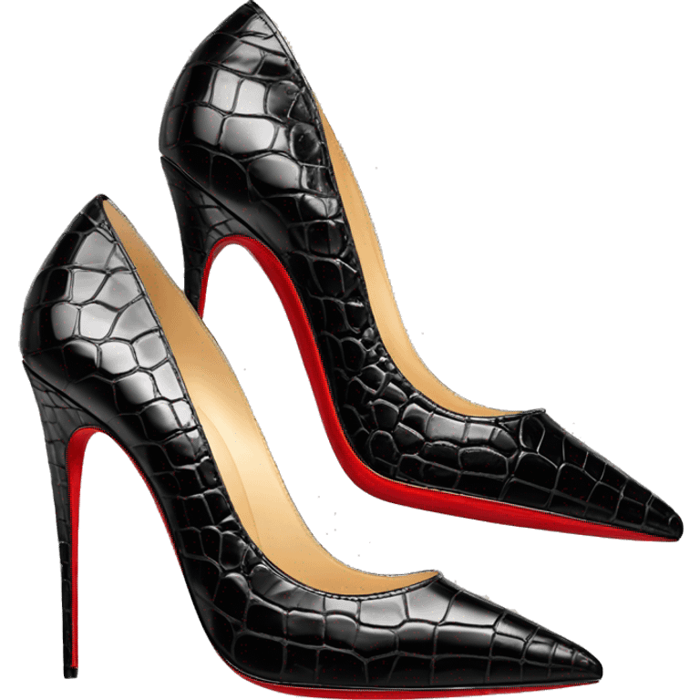 louboutin black crocodile 10 cm stiletto emoji